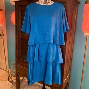 Zara ruffled Tier Brushed Satin Effect Dress